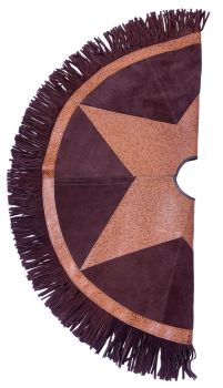 Showman Suede Leather Christmas Tree Skirt - Embossed Leather Star #2